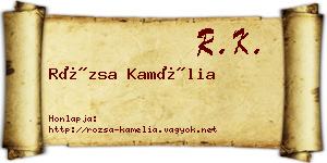 Rózsa Kamélia névjegykártya